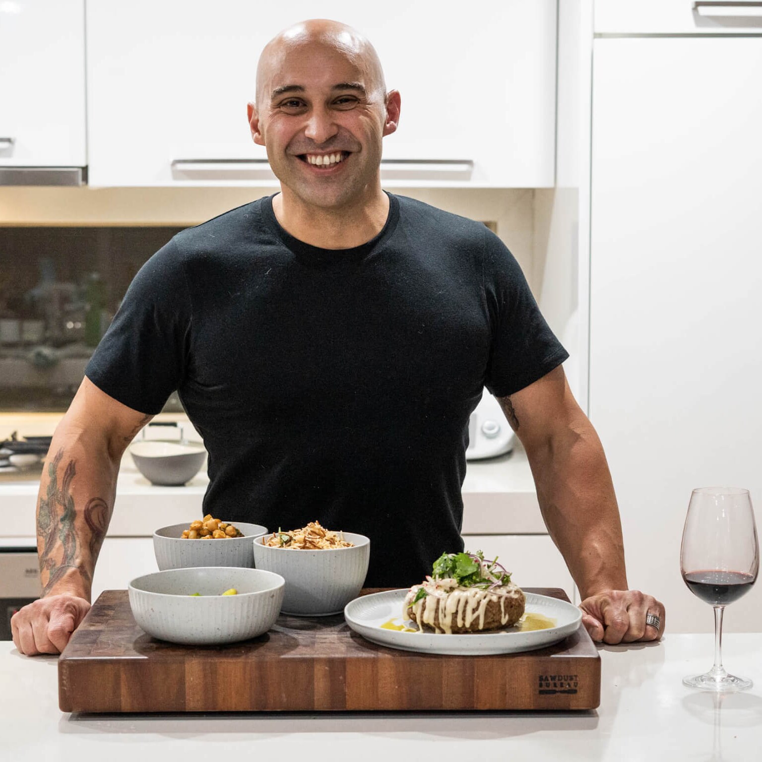 A man in a kitchen