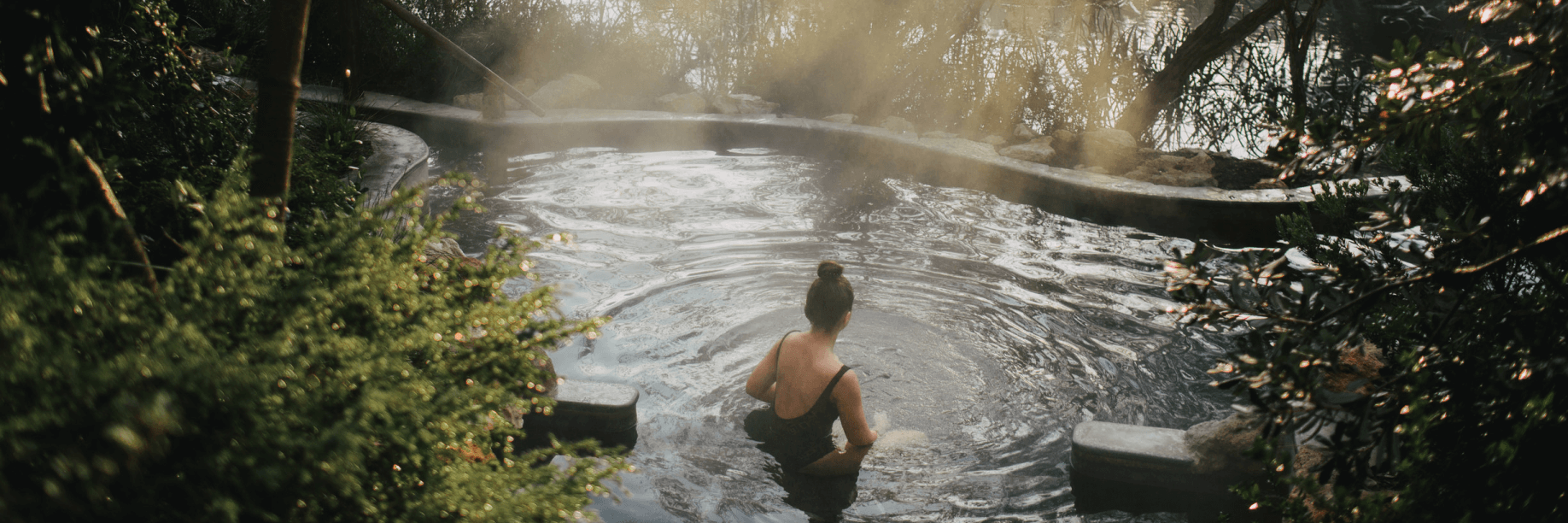 Mornington Peninsula Hot Springs A woman sitting in hot springs