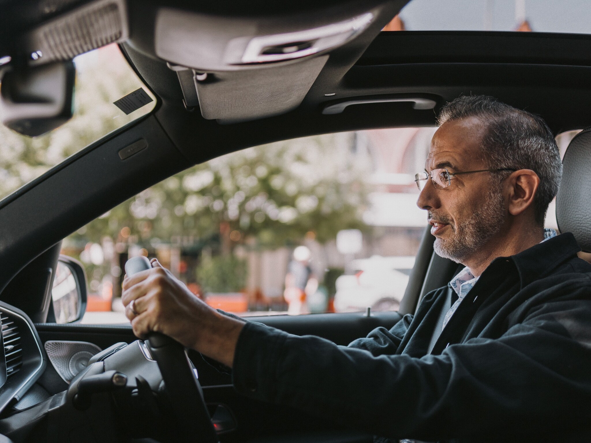 Yotam Ottolenghi driving a Mercedes-Benz GLE 450. Image credit/photographer: Chris Morrison