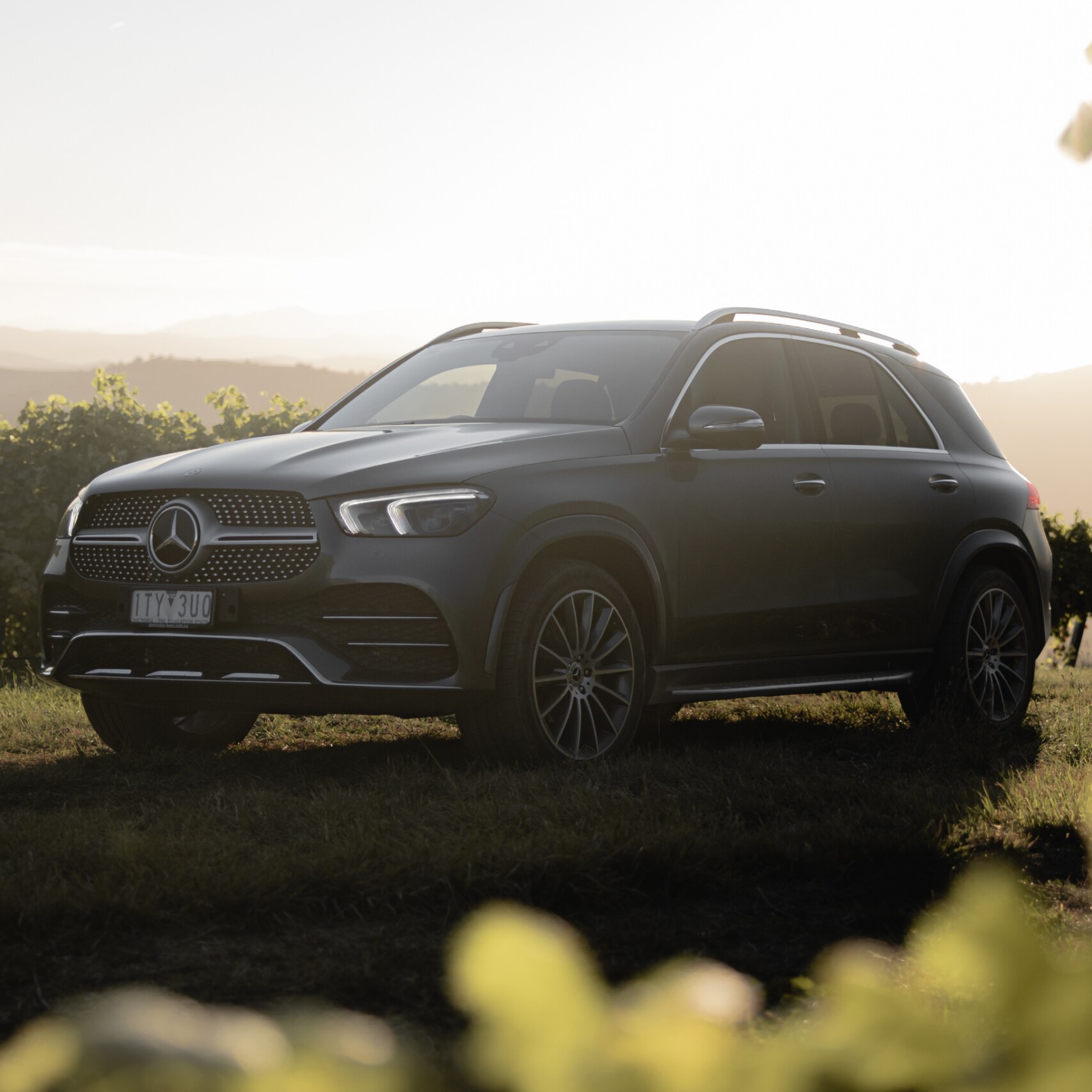 A Mercedes-Benz GLE parked on the grass. Image credit/photographer: Jr Ross