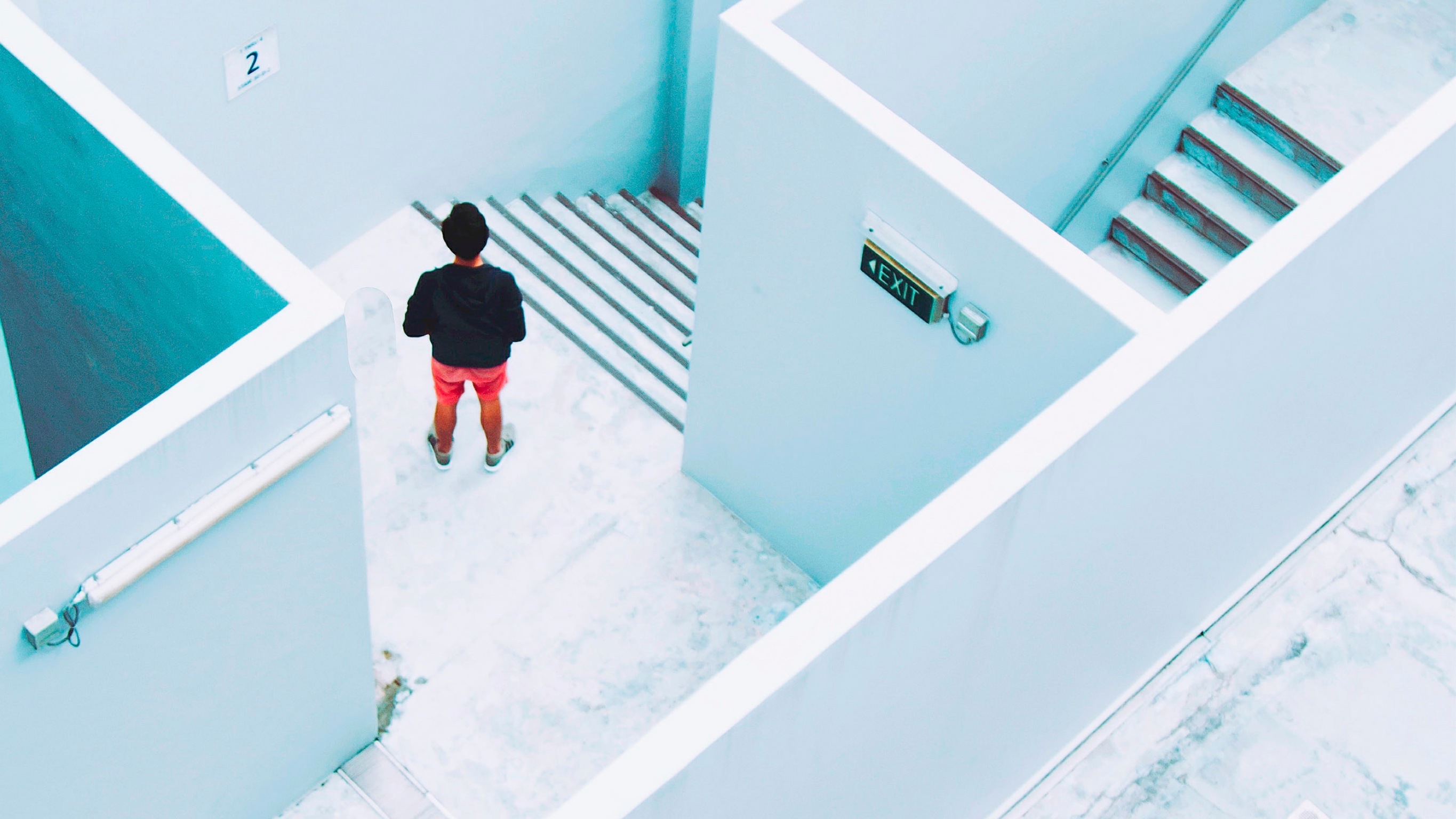 Melbourne Design Week 2020 A person standing in a staircase shot from above