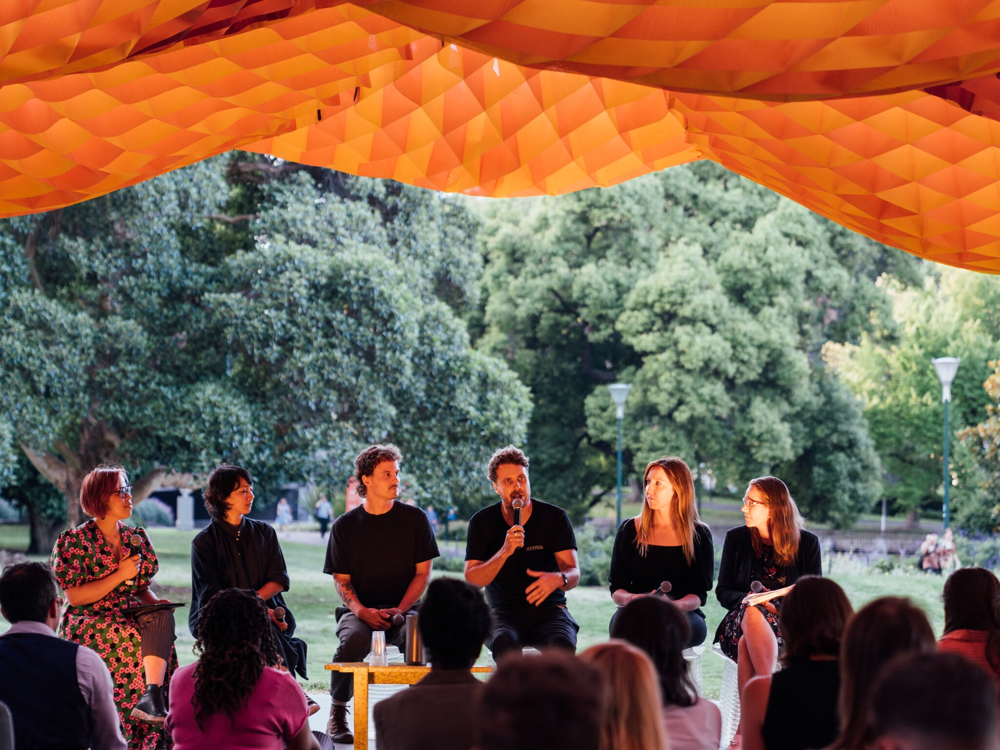 Robbie Neville and the Revival Projects team talking to an audience.
