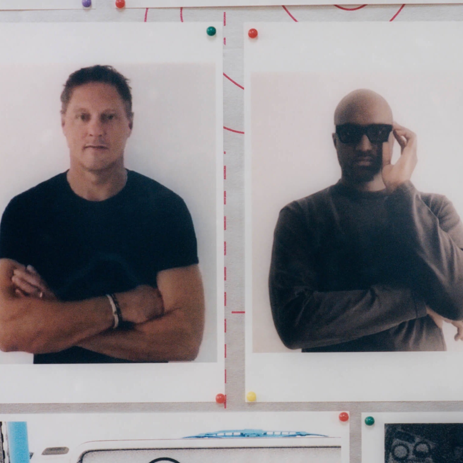 A polaroid photo of two men