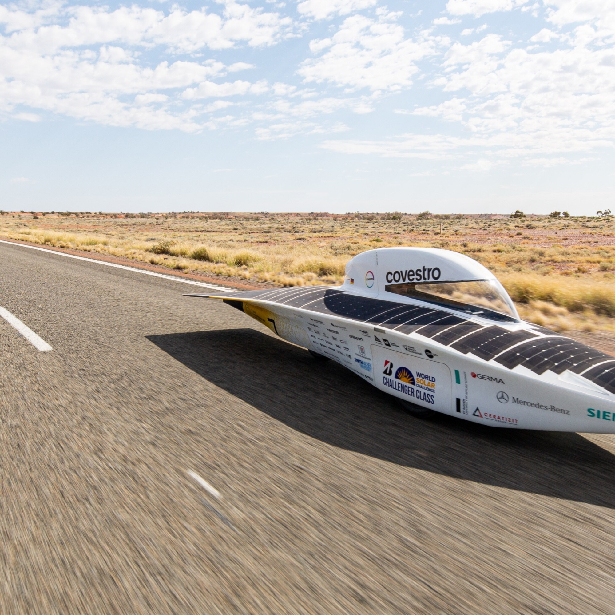 Team Sonnenwagen’s Covestro Adelie at the World Solar Challenge 2023