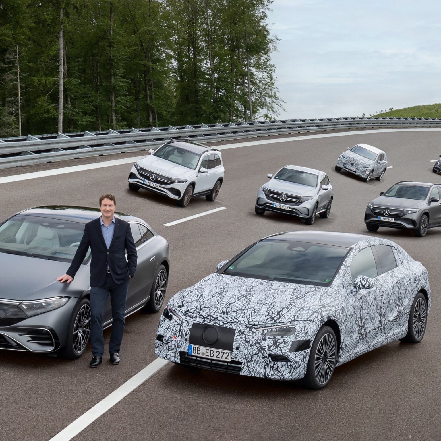 Ola Källenius, Chairman of Mercedes-Benz Group AG and Mercedes-Benz AG with the Mercedes-EQ family of vehicles.