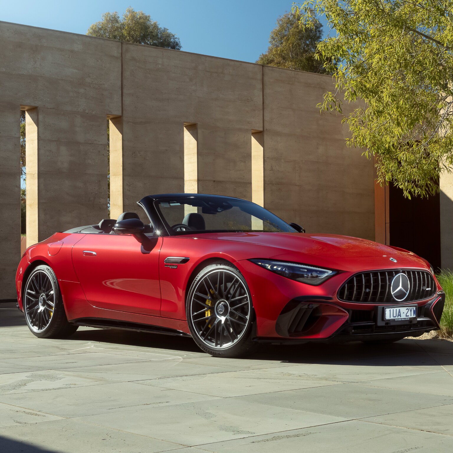 A red Mercedes-AMG SL 63 4MATIC+. Image credit/photographer: Alastair Brook