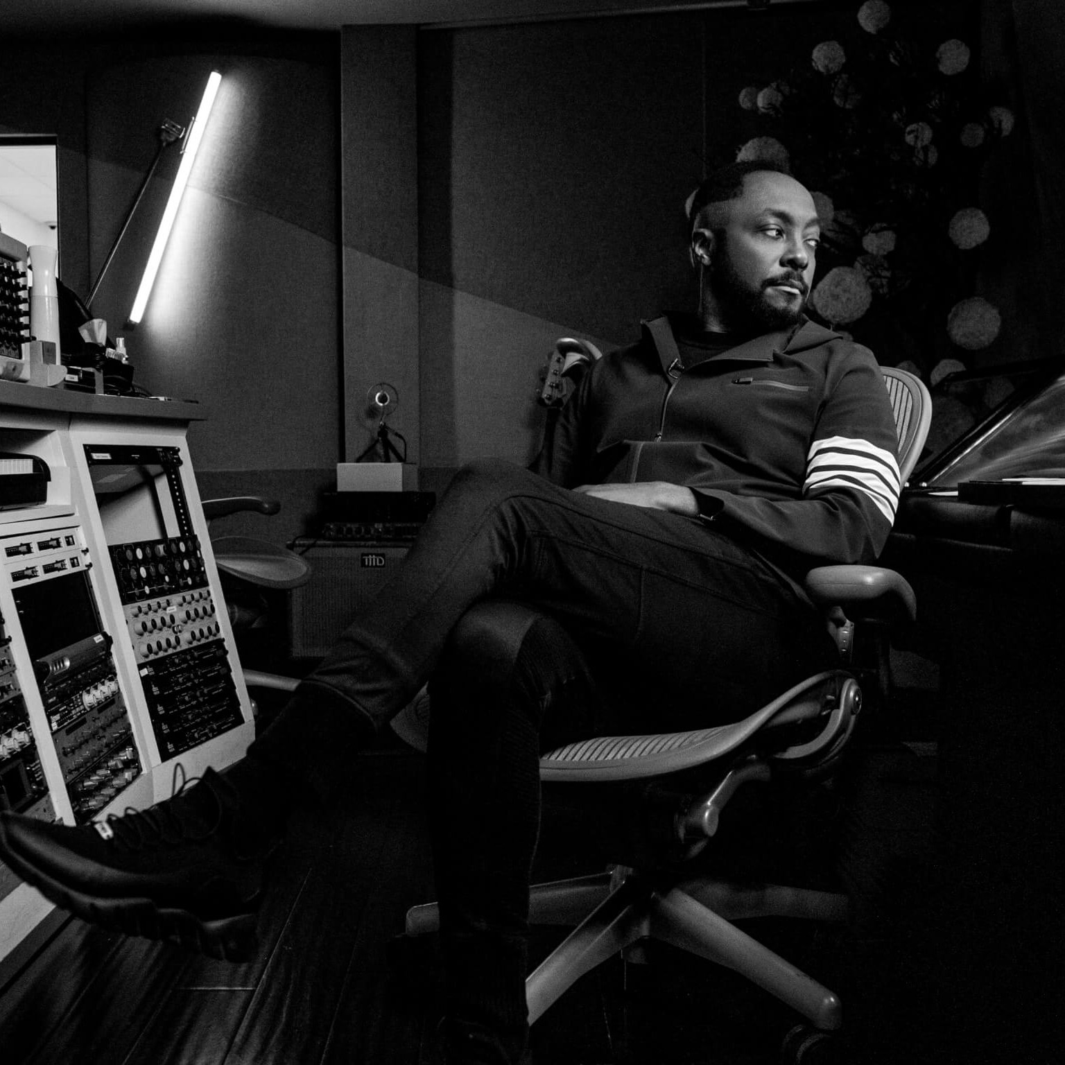will.i.am in his music studio in Los Angeles.
