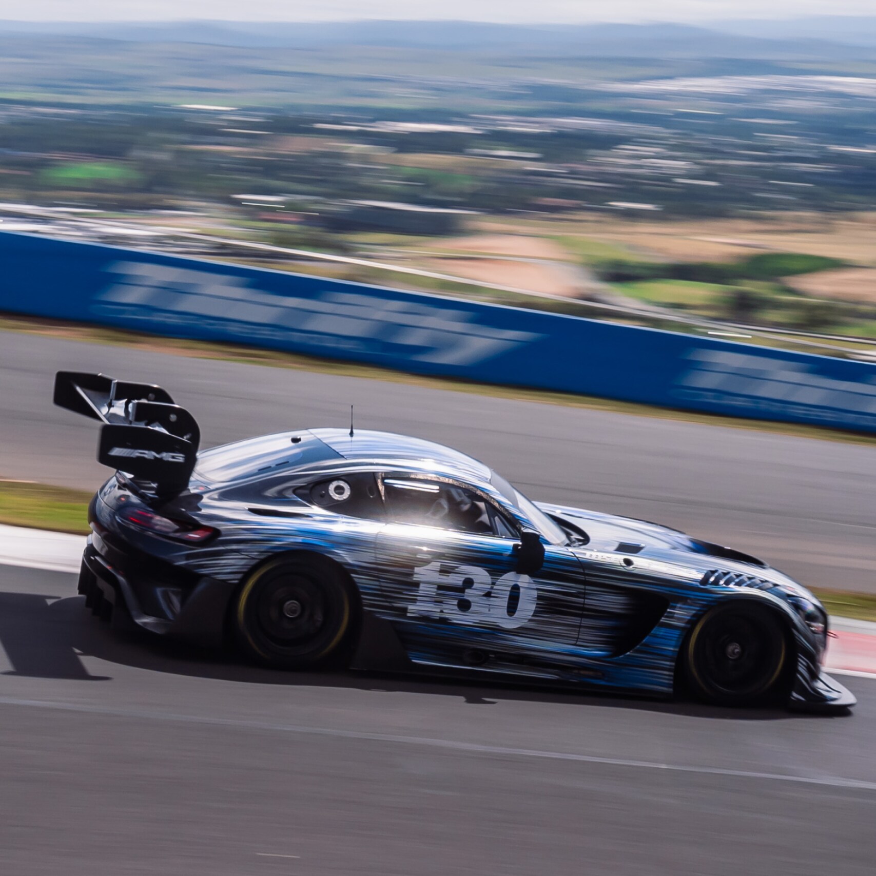 Mercedes-AMG GT3 on Mount Panorama circuit for 2024 Bathurst 12 Hour race
