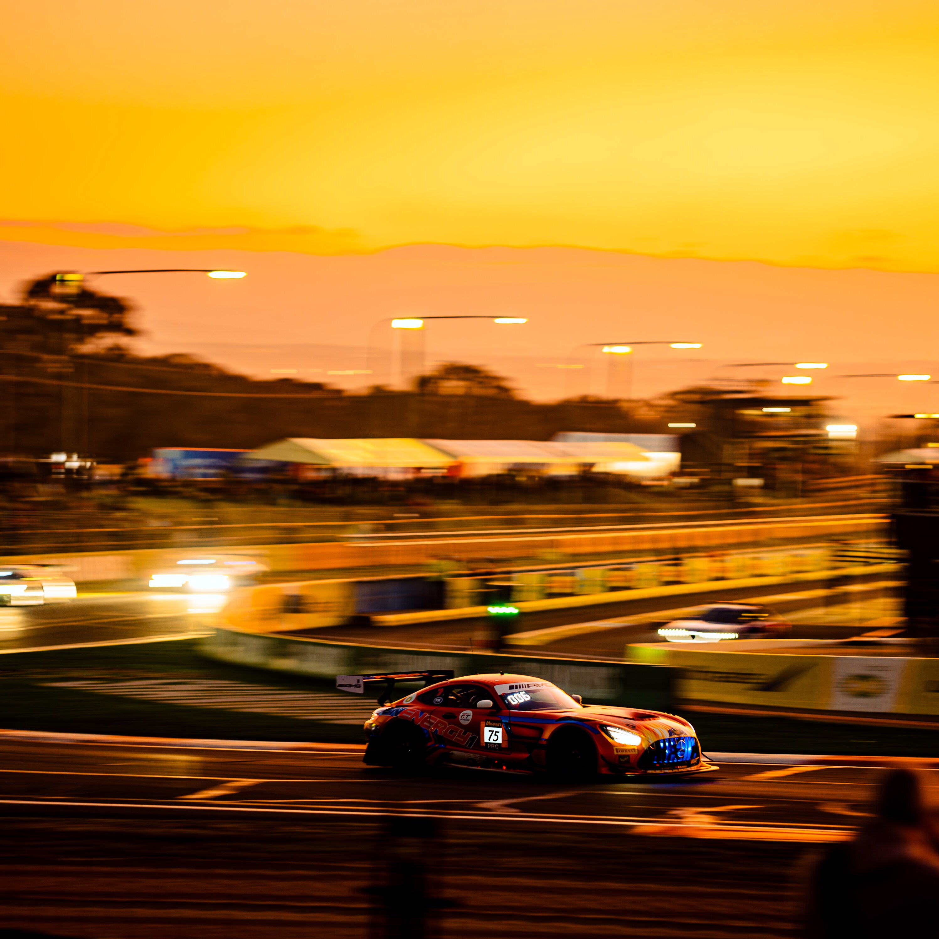 Mercedes-AMG GT3 racing Mount Panorama Circuit at Bathurst 2025
