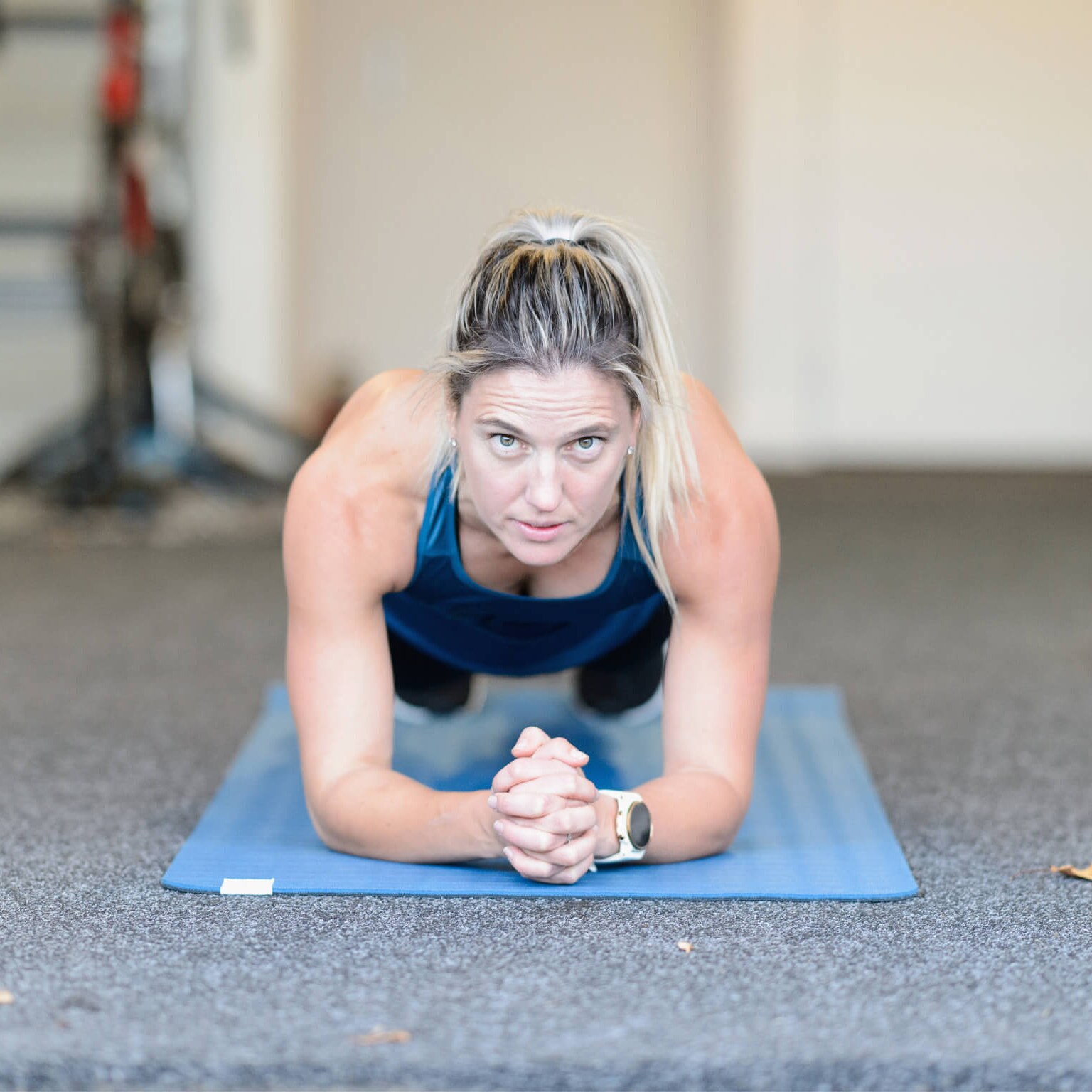: Gemma McCaw training in her garage in Christchurch, New Zealand