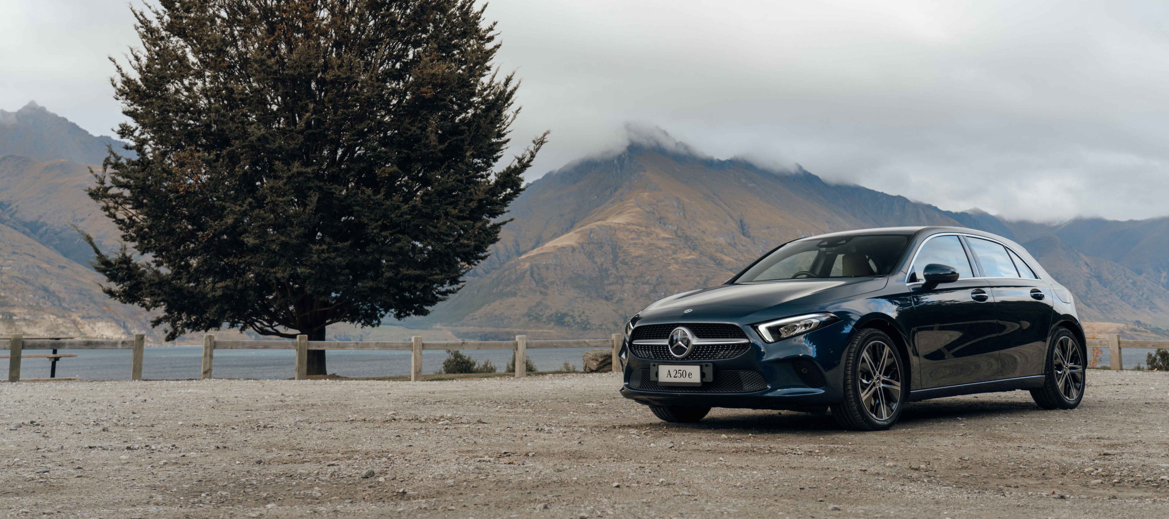 The Mercedes-Benz A 250 e Hatchback The Mercedes-Benz A 250 e Hatchback shot in New Zealand. Image credit/photographer: Andrei Diomidov.