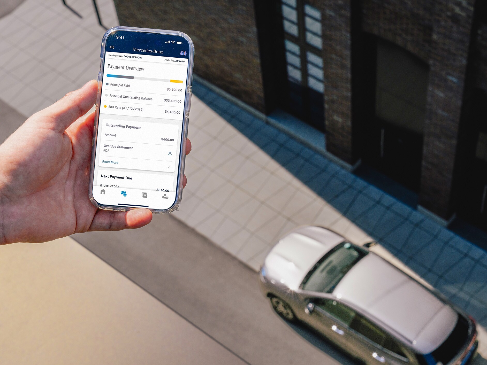 Mercedes-Benz Finance App finance contract details