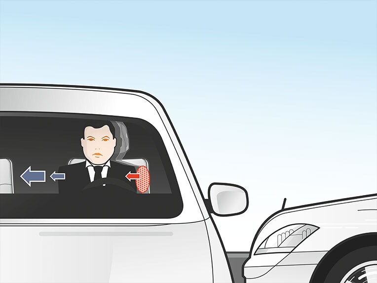 A function illustration of the PRE-SAFE® Impulse Side system in the CLE Coupé from Mercedes-Benz.