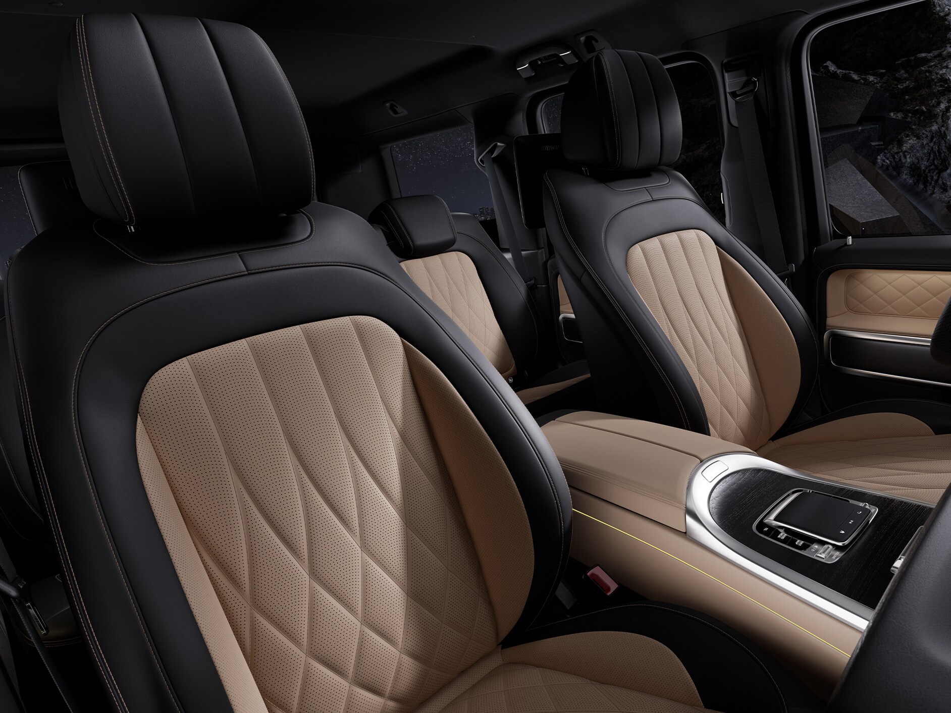 The interior of the Mercedes-Benz G-Class.