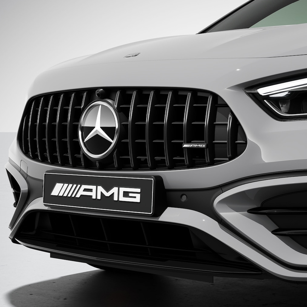 Front side view of The Mercedes-AMG GLA
