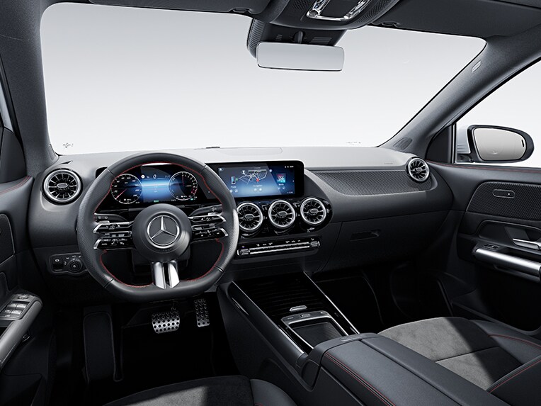 The interior of the new Mercedes-Benz GLA with AMG Line.
