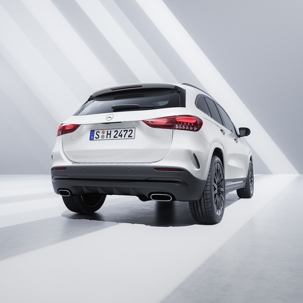 Rear view of the Mercedes-Benz GLA.
