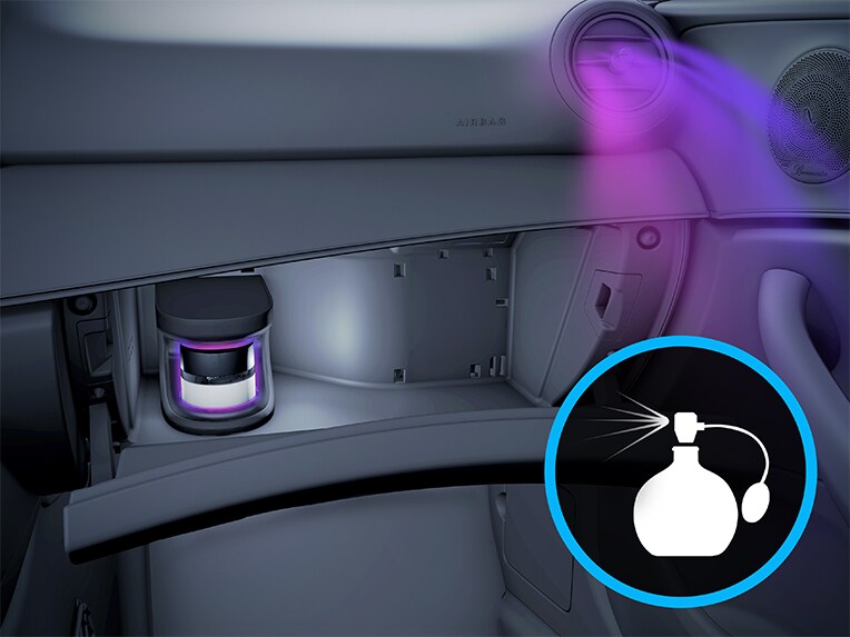 An illustration of the AIR-BALANCE package in the Mercedes-Benz GLE.