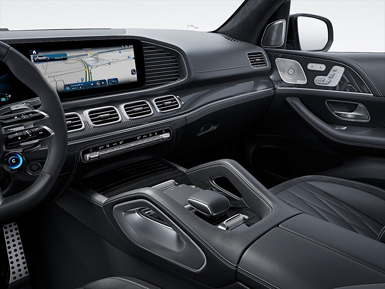 The AMG Carbon trim elements in the Mercedes GLS interior.