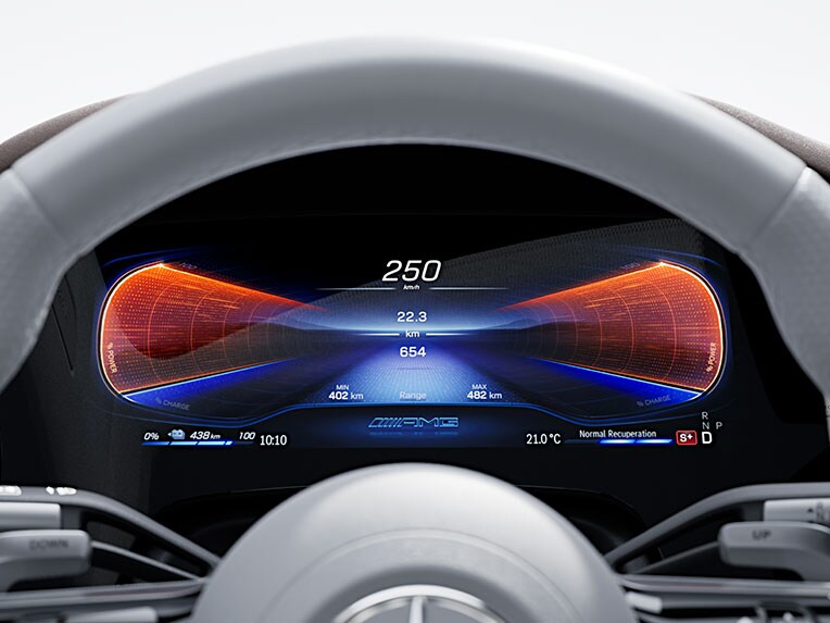 Instrument cluster in a Mercedes-AMG with ELECTRIC-DRIVE.