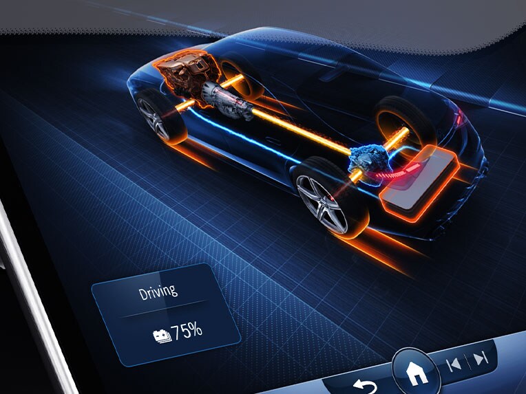 Media display in a Mercedes-AMG vehicle.