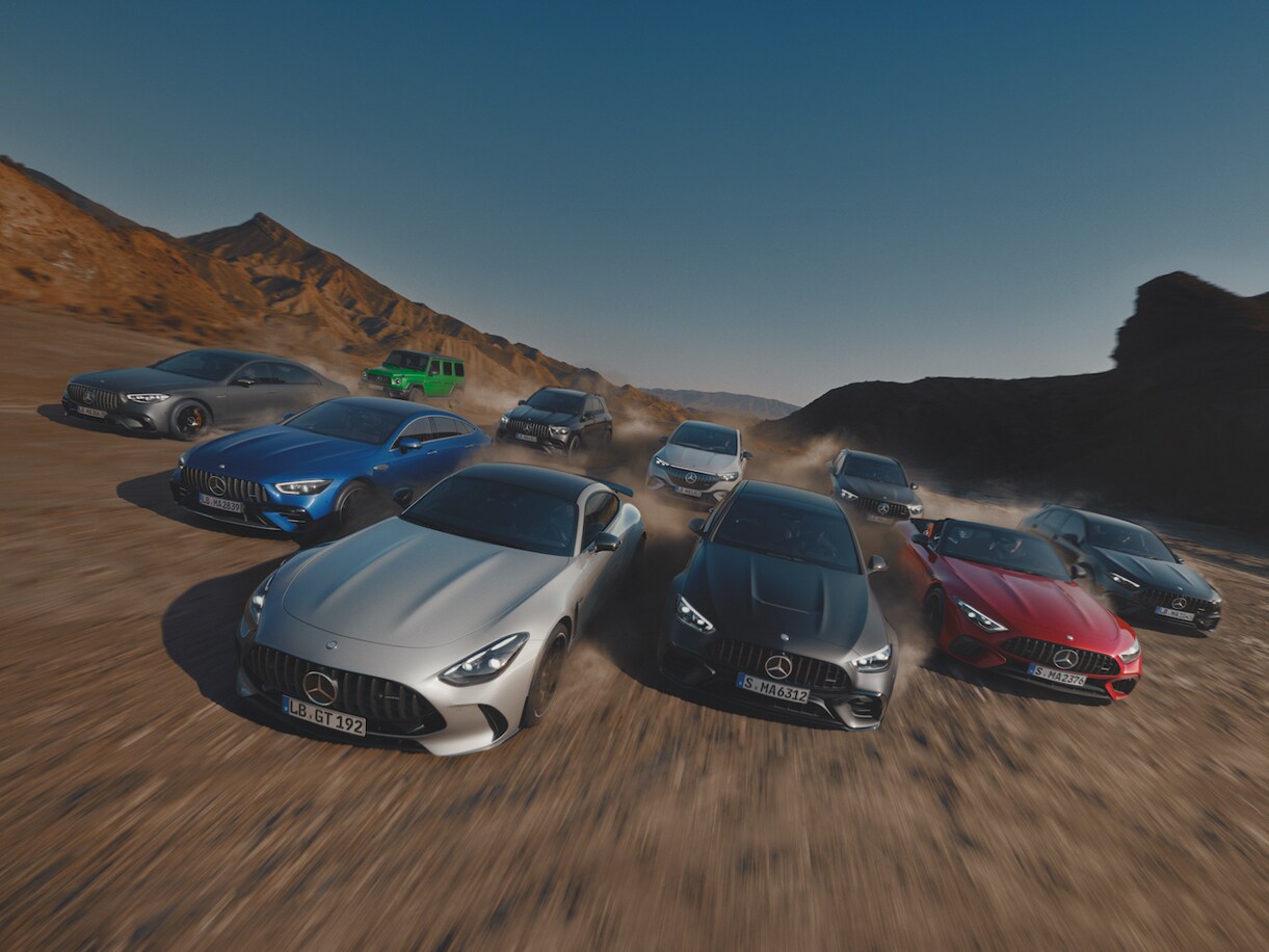Mercedes-Benz AMG model range in the desert