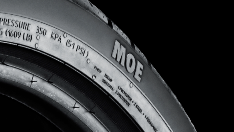 Mercedes Genuine Tyres MOE | Mercedes-Benz Detailed close-up of a Mercedes MOE tyre.