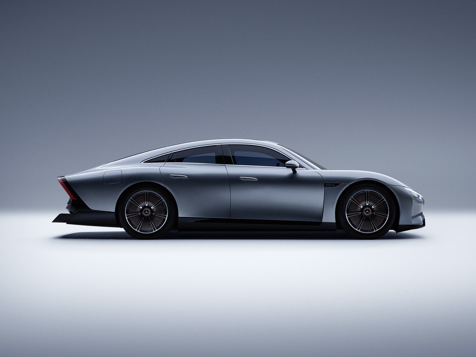 Side view of a Mercedes-Benz concept car.