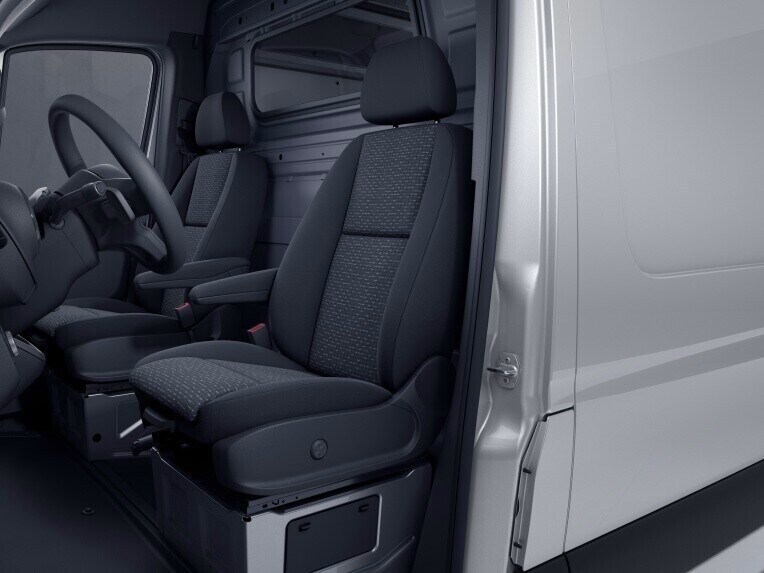 The lumbar support in the seat backrest allows individual adjustment to ergonomic comfort needs.