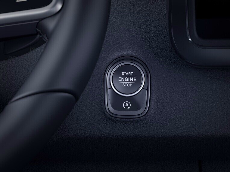 KEYLESS-START enables the engine to be started just by pressing the start-stop button and depressing the clutch or brake pedal.