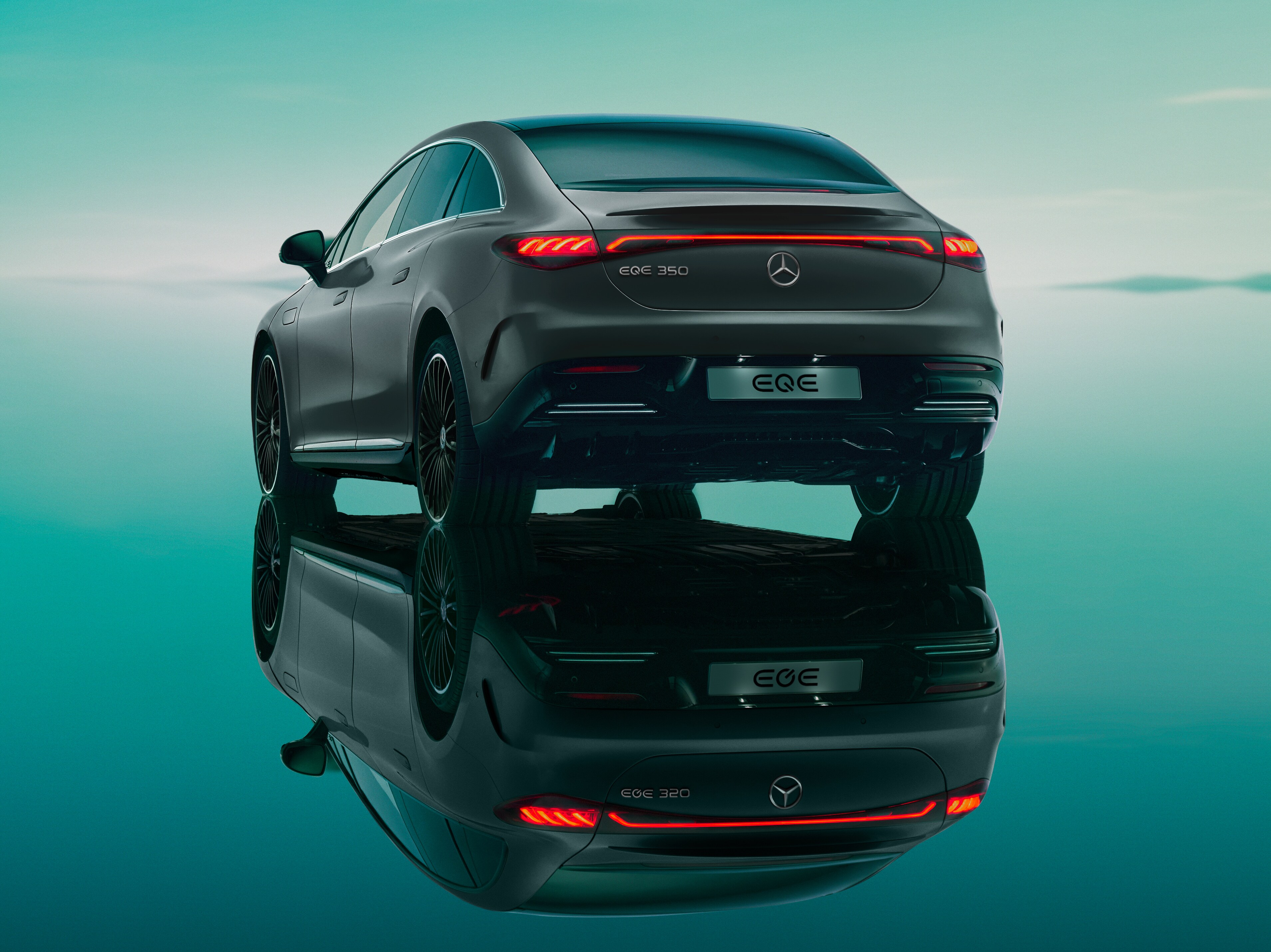 The EQE Sedan charging at a Mercedes Benz Wallbox.