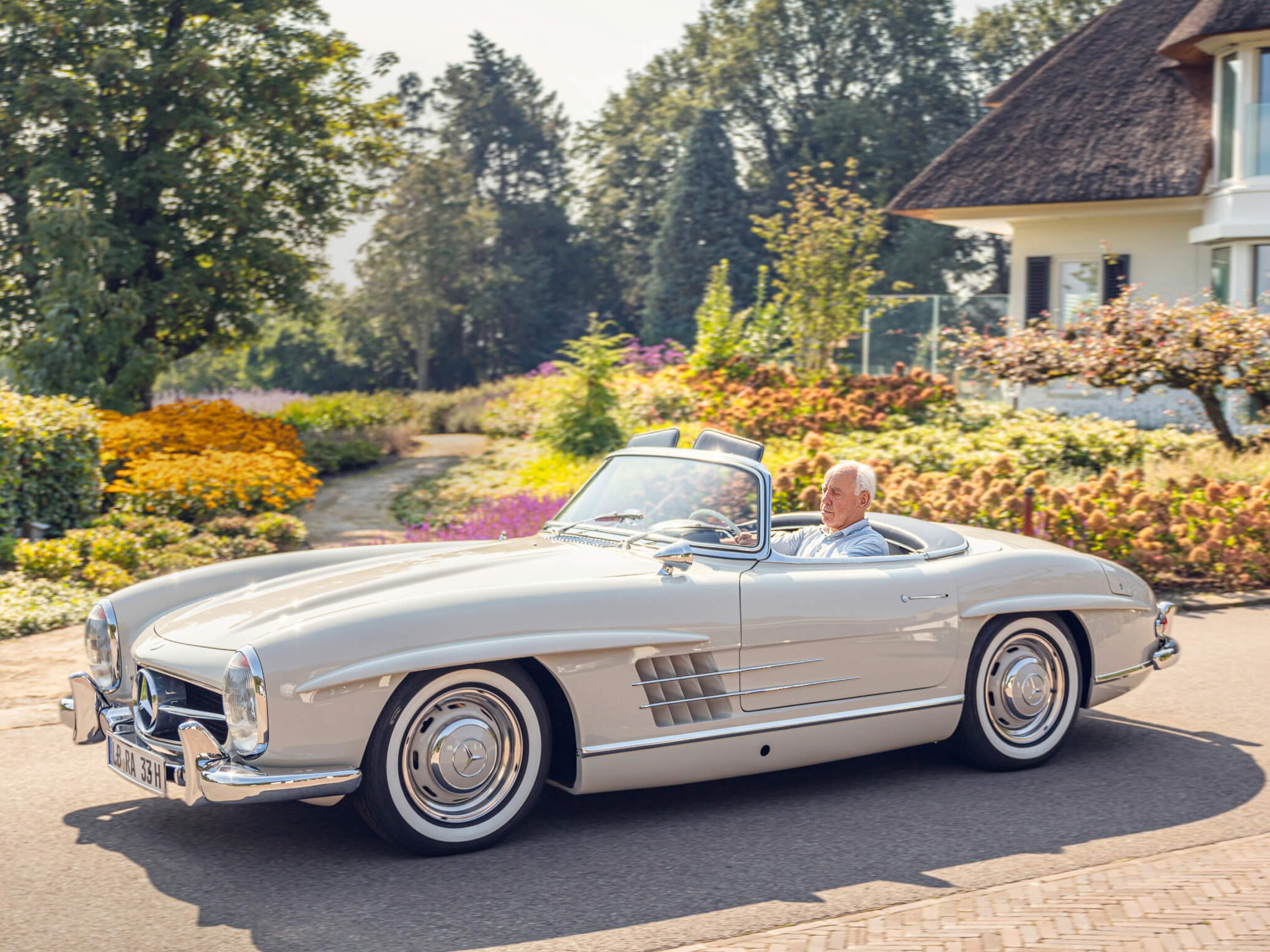 AMG co-founder Hans Werner Aufrecht in his 300 SL