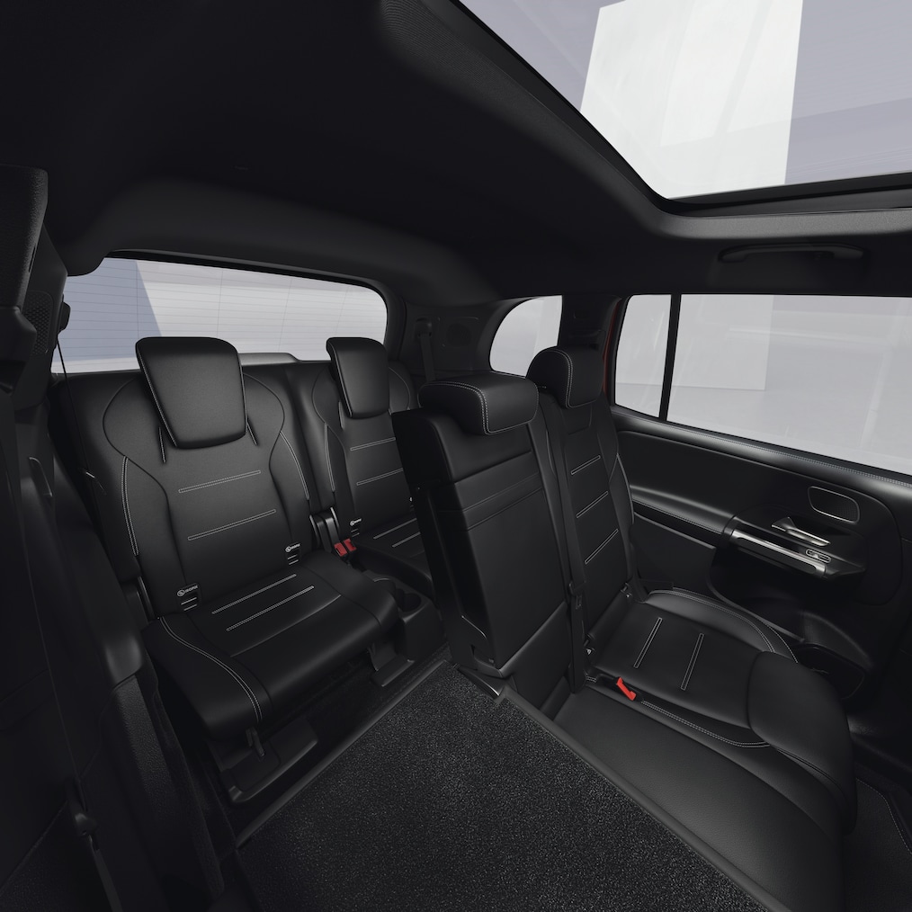 Frontal side view of a Mercedes-Benz GLB SUV.