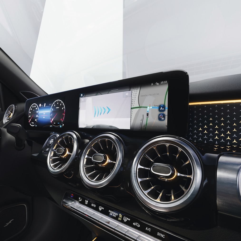 The comfort suspension of the Mercedes-Benz GLB.